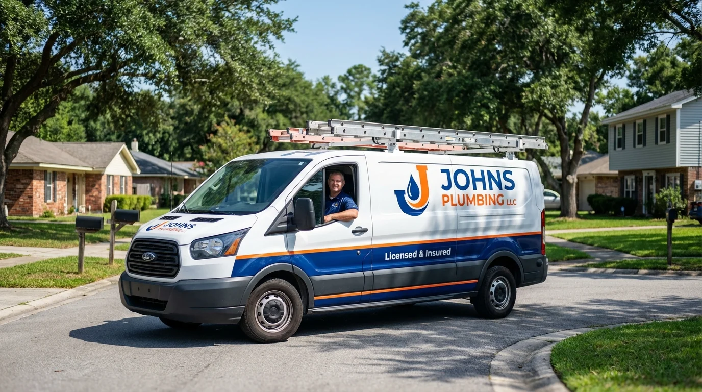 Johns Plumbing LLC service van in Spring Hope, NC