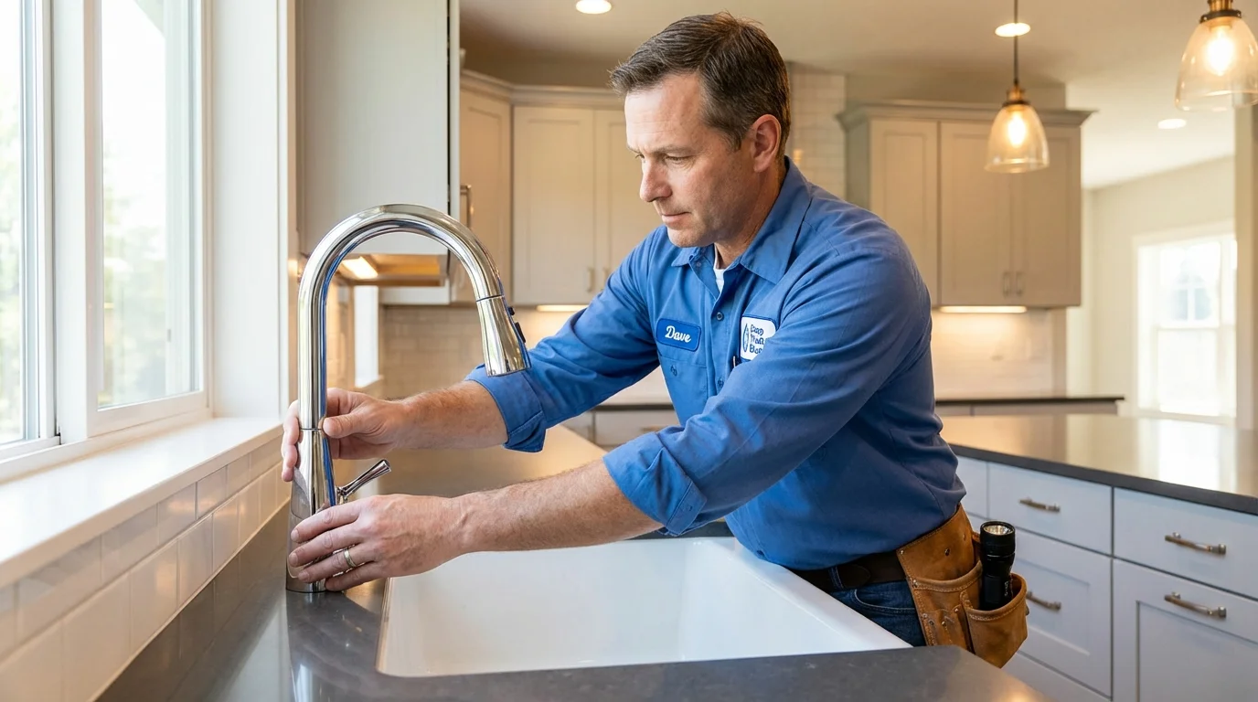 Kitchen faucet installation by Johns Plumbing LLC in Spring Hope