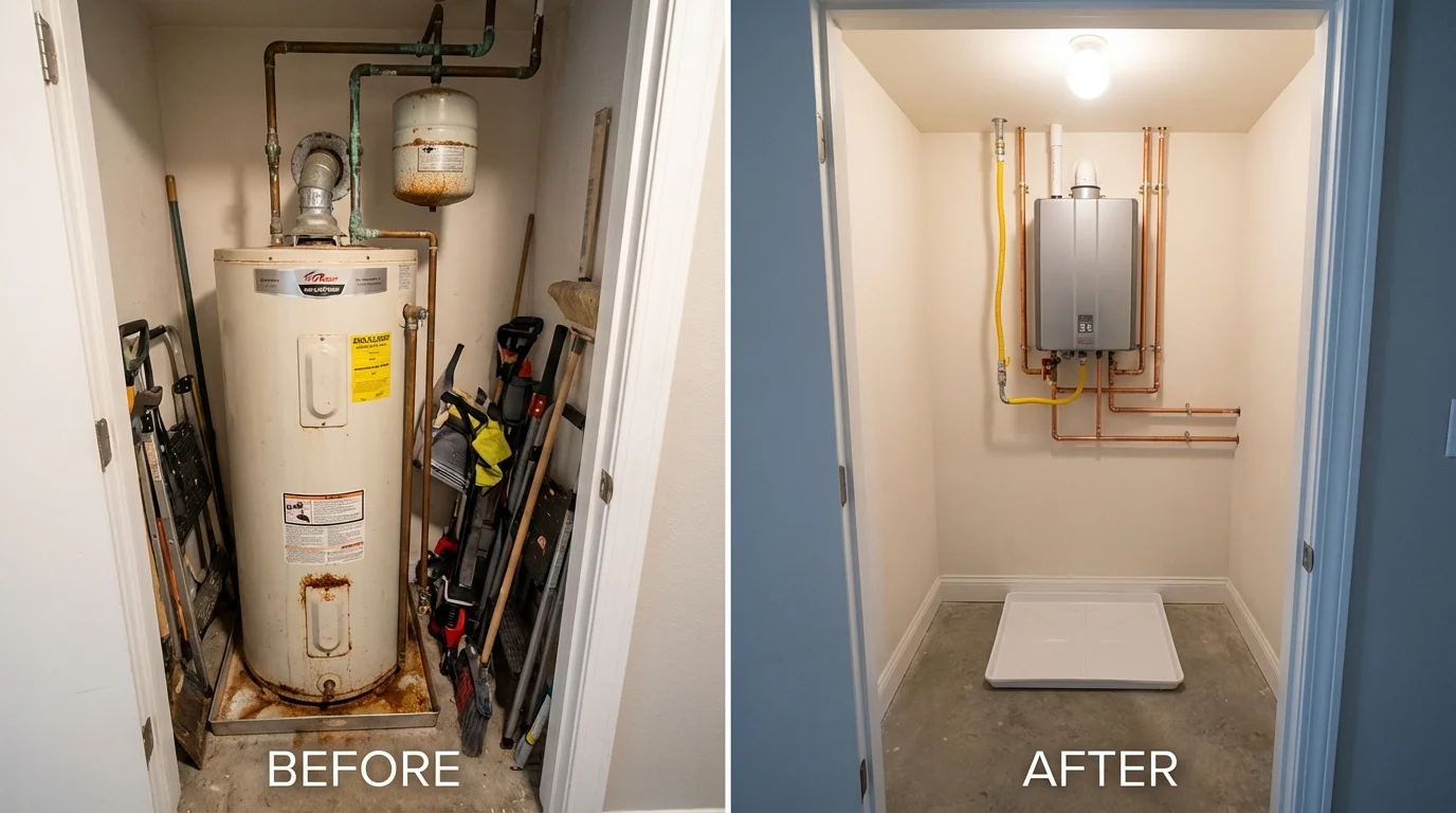 Tank water heater versus wall-mounted tankless unit comparison for Spring Hope, NC homeowners